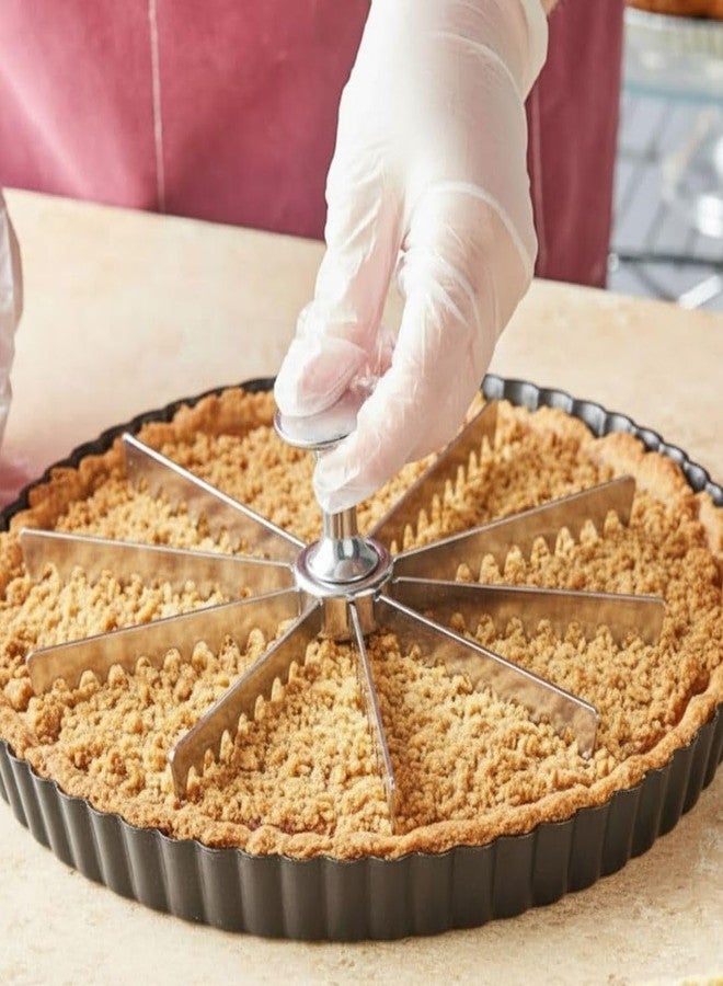 Soro Essentials- 10-Cut Aluminum Pie and Cake Marker- Guideline and Portion Divider Cake Cutter Silver Pie Slice Cutter Baking Tools Kitchen Accessories Cook Supplies for Cheesecake Pizza - Image 3