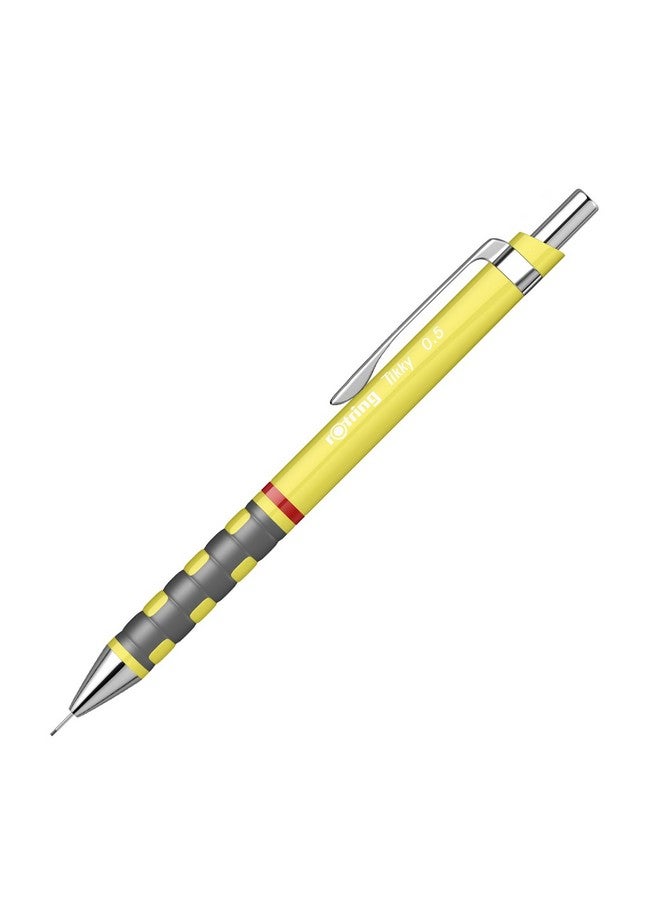 Rotring قلم رصاص ميكانيكي روتراينغ 0.5 مم مع قفل | تيكي | للكتابة السلسة والرسم | أسطوانة صفراء نيون | قرطاسية - Image 4