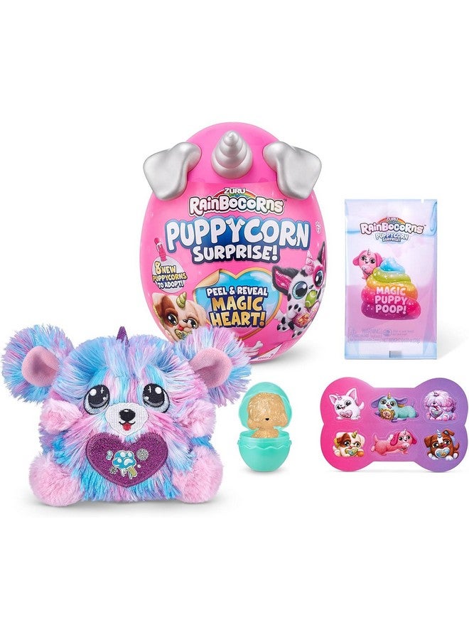 Rainbocorns Rainbocorns Sparkle Heart Surprise, Puppycorn Series 2, Puppycorn Surprise, Moxie The Komon - Collectible Plush - 7 Layers of Surprises, Peel and Reveal Heart, Ages 3+ (Komon) - Image 1