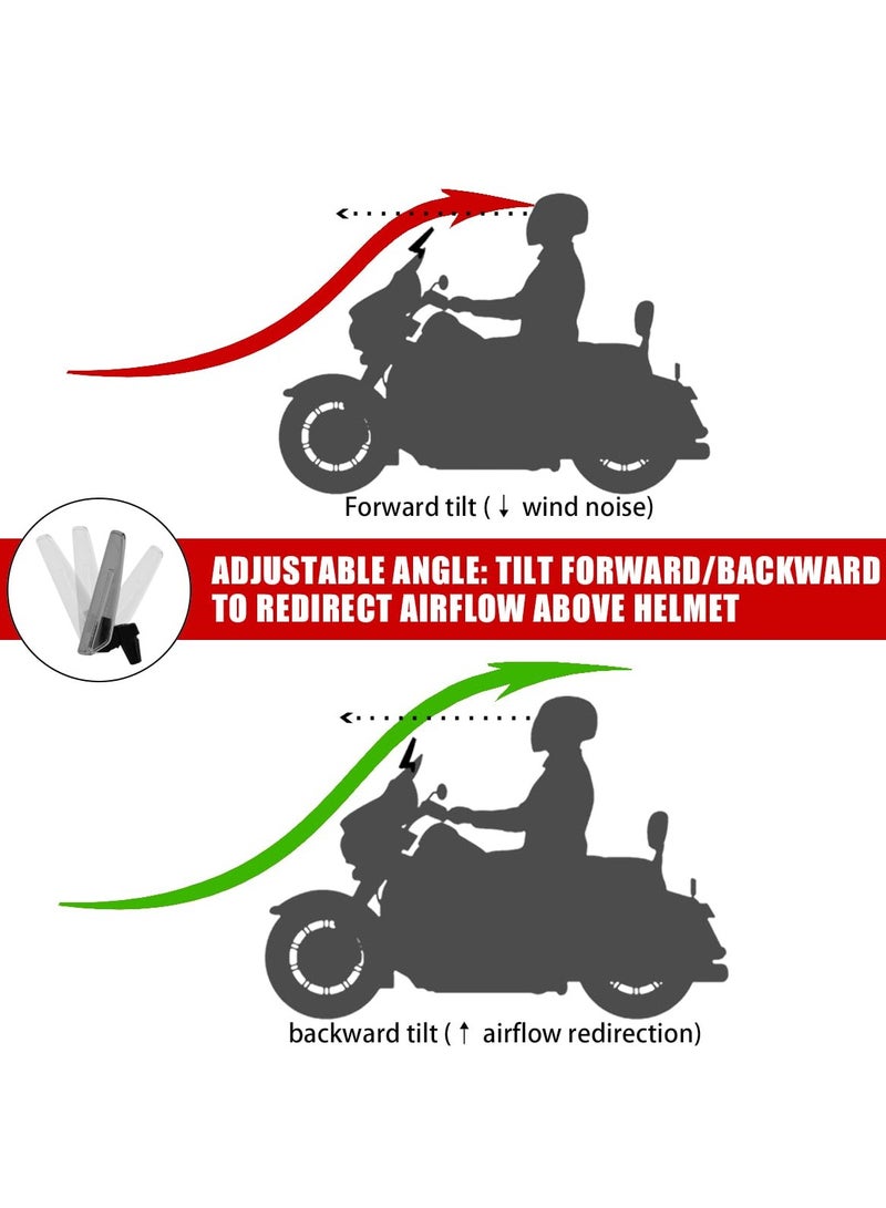 Generic Motorcycle Windshield Extension Small Airflow Extender Only - Not for Viewing Adjustable Clip on Windscreen Spoiler Deflector Universal Fit - Image 5