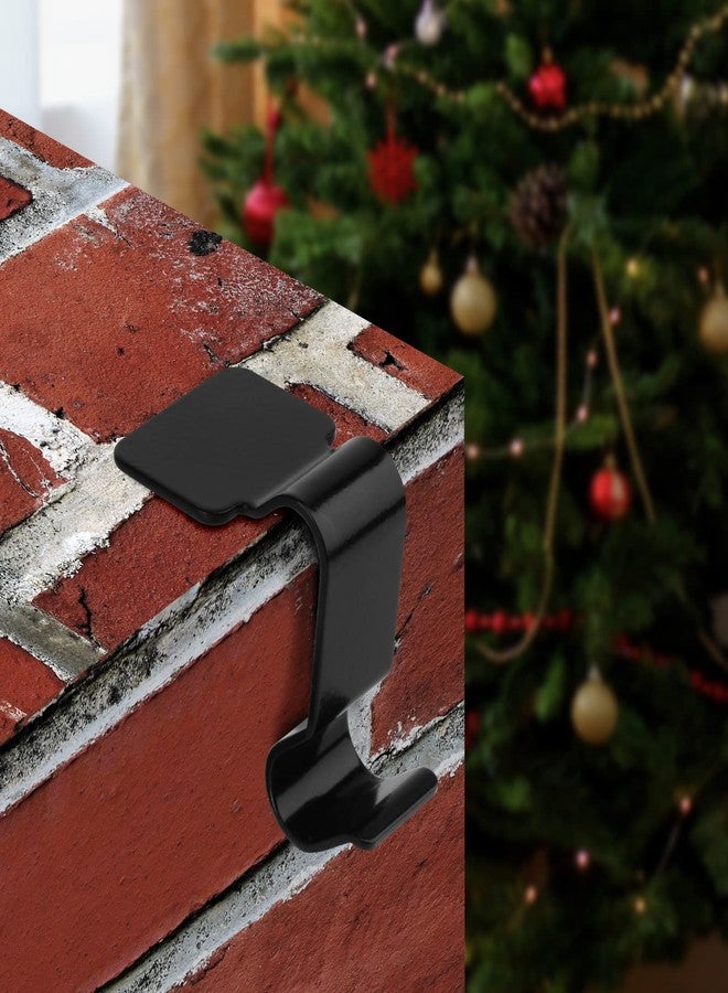 Homakover Christmas Stocking Holders for Mantel Set of 4, No-Slip Christmas Stocking Clips Stocking Hanger Hooks For Christmas Decorations, Lightweight Stocking Holders Clip For Fireplace Counter Window (Black) - Image 3