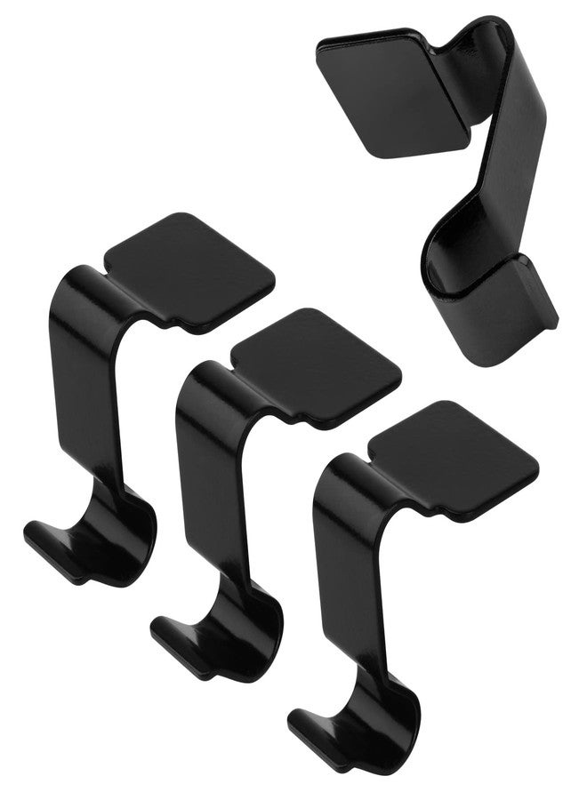 Homakover Christmas Stocking Holders for Mantel Set of 4, No-Slip Christmas Stocking Clips Stocking Hanger Hooks For Christmas Decorations, Lightweight Stocking Holders Clip For Fireplace Counter Window (Black) - Image 1