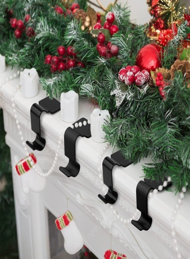 Homakover Christmas Stocking Holders for Mantel Set of 4, No-Slip Christmas Stocking Clips Stocking Hanger Hooks For Christmas Decorations, Lightweight Stocking Holders Clip For Fireplace Counter Window (Black) - Image 5