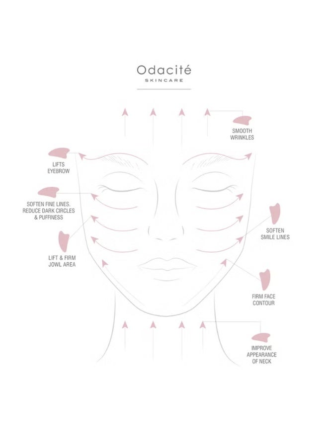 Odacite Odacité Crystal Contour Gua Sha - Rose Quartz - Image 3