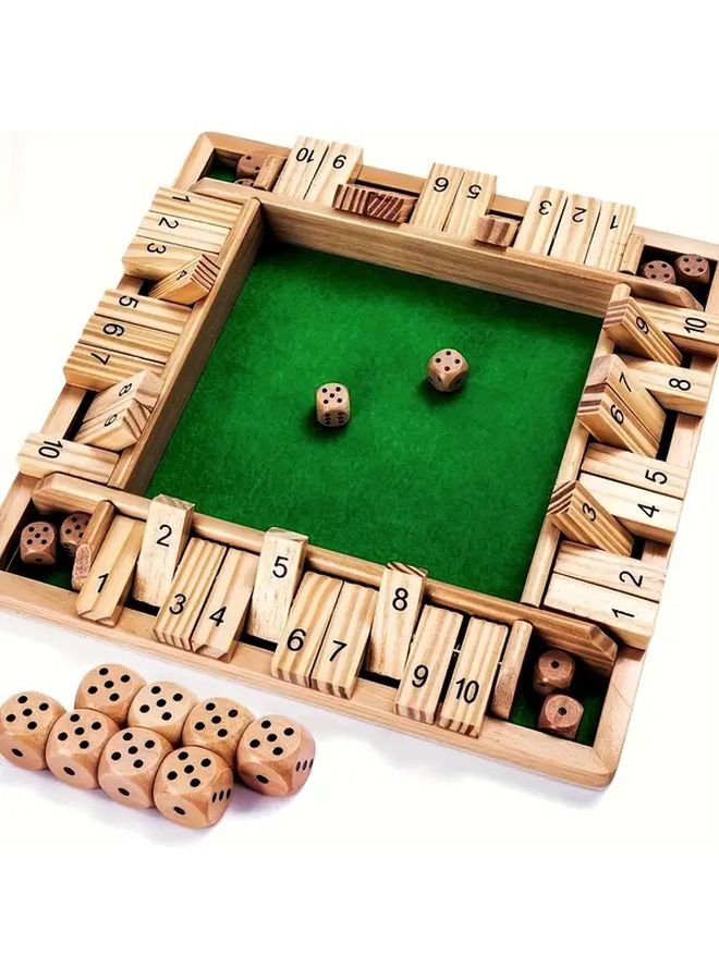 Green Model Wooden Board Game With 8 Dice For 2 4 Players Cognitive Skills Halloween Christmas Gift - Image 1
