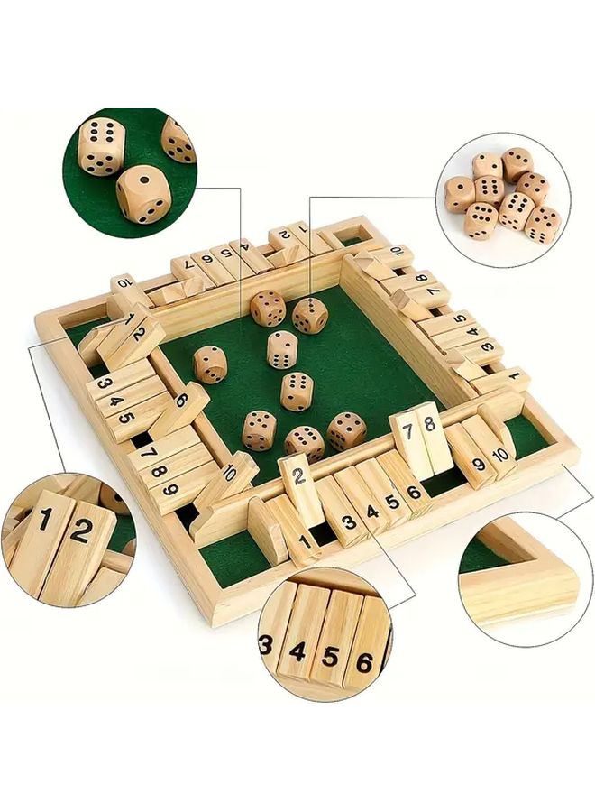 Green Model Wooden Board Game With 8 Dice For 2 4 Players Cognitive Skills Halloween Christmas Gift - Image 5
