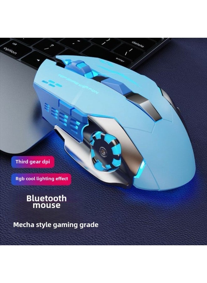 Wireless Mouse Bluetooth Mute Charging Office Game Electronic Competition Universal Notebook Computer Accessories Mouse Wholesale-Colour:Bluetooth + Wireless + Blue (on Silent)