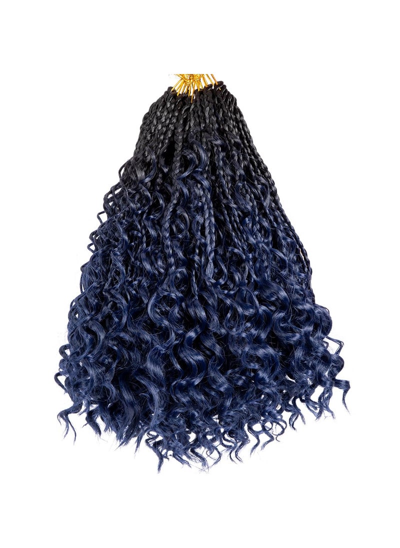 Beverlee - Beverlee 10 Inch 8 Packs Boho Box Braids Goddess Box Braids Crochet Hair Bohemian Hippie Braids Braiding Hair Box Braids with Curly Ends Messy PreLooped Synthetic Crochet Hair for Black Women 23 - Image 1