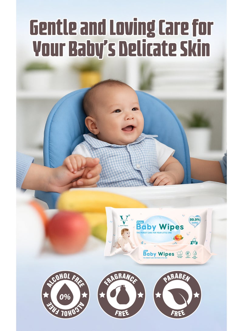 فيلور مناديل فيلور للأطفال، 99.9% ماء نقي، مناديل مبللة لتغيير الحفاضات، منتج للأطفال خالٍ من الكحول - Image 3