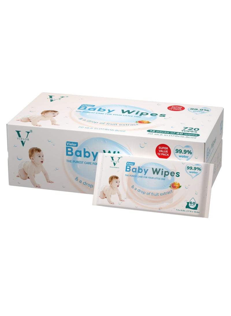 فيلور مناديل فيلور للأطفال، 99.9% ماء نقي، مناديل مبللة لتغيير الحفاضات، منتج للأطفال خالٍ من الكحول - Image 1
