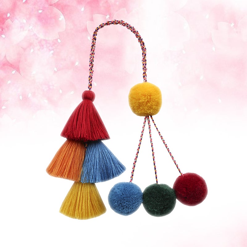 Tassel Bag Pendant Car Hanging Women Charming Handbag Wallet Accessories Fashion Diy Hand-woven Bohemia Hair Pendant (Light Multicolor) - Image 1