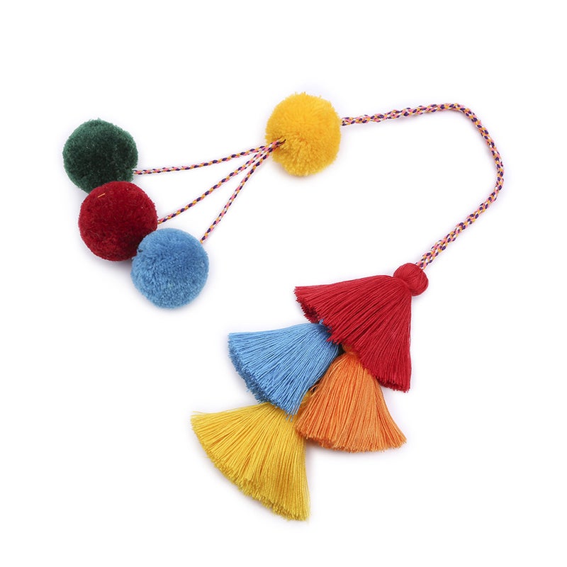 Tassel Bag Pendant Car Hanging Women Charming Handbag Wallet Accessories Fashion Diy Hand-woven Bohemia Hair Pendant (Light Multicolor) - Image 4
