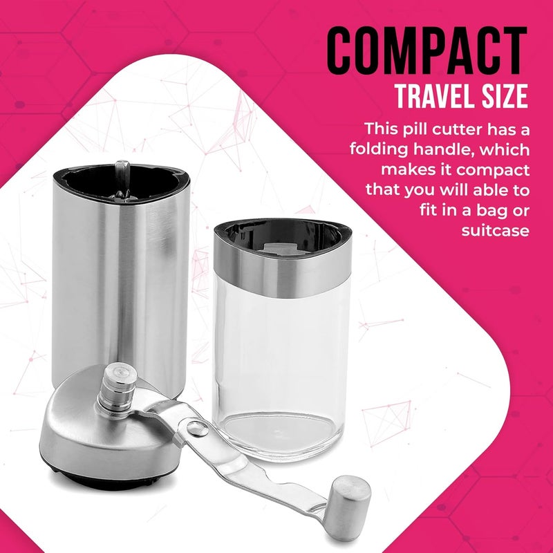 MEDca Best Pill Grinder Top Choice Pro Pill Mill Crusher and Cutter That Grinds Your Pills and Tablets to Help Make Taking Medication and Supplements Easier Manual Stainless Steel Design - Image 4