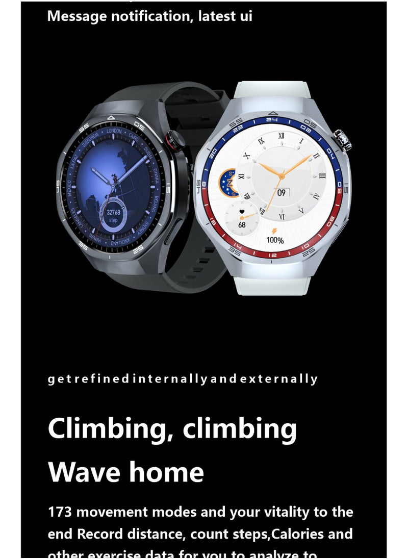 HT32 smartwatch OLED screen (466×466), IP68 waterproof, 1Gb memory, compass, true heart rate, blood oxygen, NFC, built-in music, recording, e-novel, photo album, full-screen lyrics, multi-sports, message notification, latest UI, 21 sets of business dials.