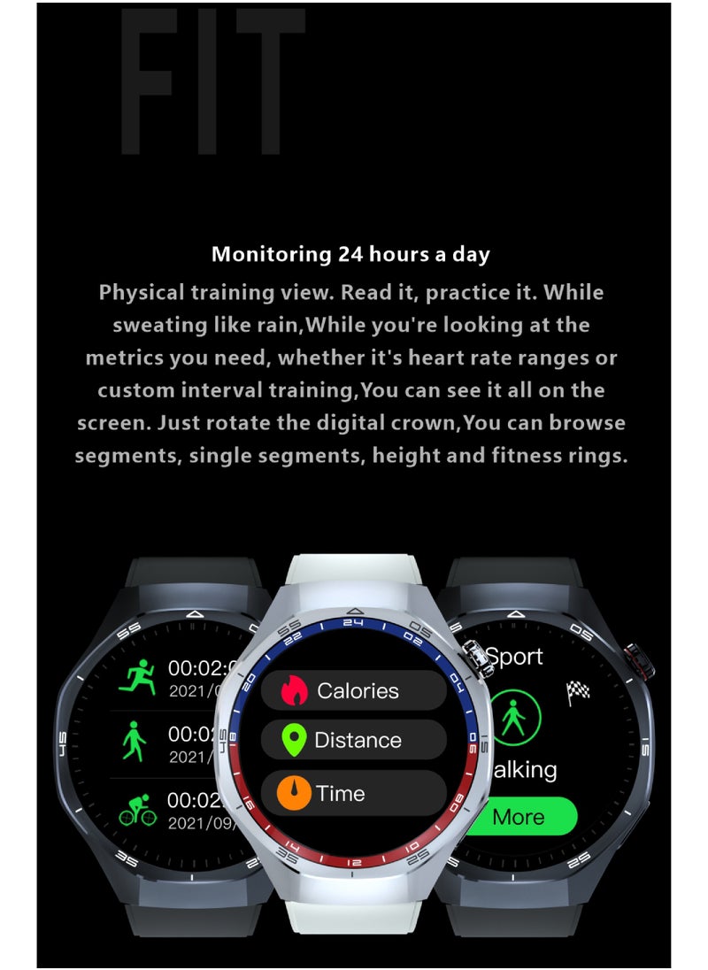 HT32 smartwatch OLED screen (466×466), IP68 waterproof, 1Gb memory, compass, true heart rate, blood oxygen, NFC, built-in music, recording, e-novel, photo album, full-screen lyrics, multi-sports, message notification, latest UI, 21 sets of business dials.