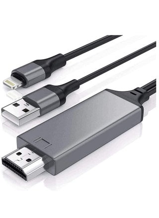 NTECH (Lightning to HDMI) Cable/Adapter Compatible With iPhone/iPad/MFi Certified Lightning Digital AV Adapter 1080p HDTV Connector Cable Compatible For iPhone 13/12/11/XS/X/8/7 to TV Projector - pzsku/ZBF30C2F7E9D66312B632Z/45/_/1659344880/8cfc923c-54a3-4c17-871f-9458b19b080c