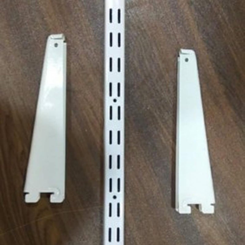 Impex Heavy Duty Double Slotted Channel and White Shelf Bracket | 9 Inch | Channel 6 Pcs | Bracket 10 Pcs | Adjustable Multipurpose Shelf mounting Bracket | - Image 5