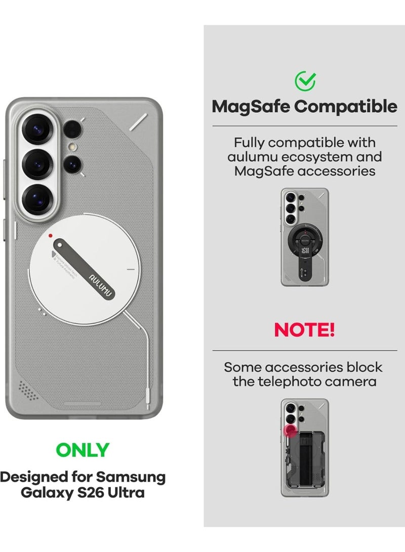 Aulumu S26 Ultra Frosted Case Glow Magnetic with Thermal Cooling Technology, Slim Protective Cover Compatible with Magnetic Wireless Charging - Image 4