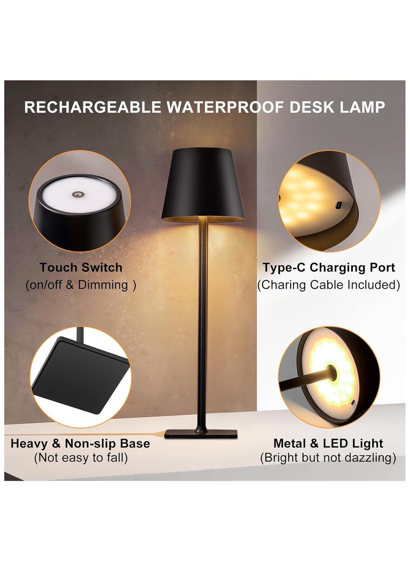 Generic - Cordless Table lampshade, Rechargeable LED Desk lampshade, Touch Control Night Light, Dimmable Bedside Lamp, Battery Operated Lamp, Portable Lamp for Bedroom, Office, Living Room, Outdoor, Dining Table - Image 1