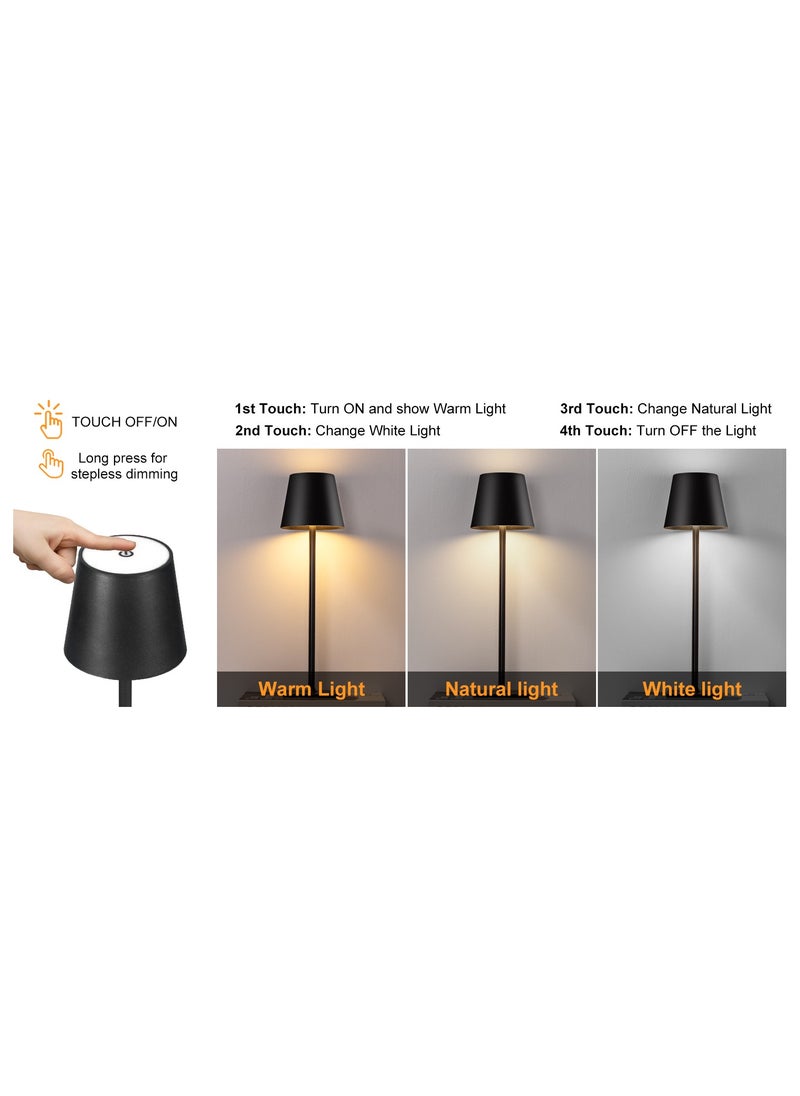 Generic - Cordless Table lampshade, Rechargeable LED Desk lampshade, Touch Control Night Light, Dimmable Bedside Lamp, Battery Operated Lamp, Portable Lamp for Bedroom, Office, Living Room, Outdoor, Dining Table - Image 1