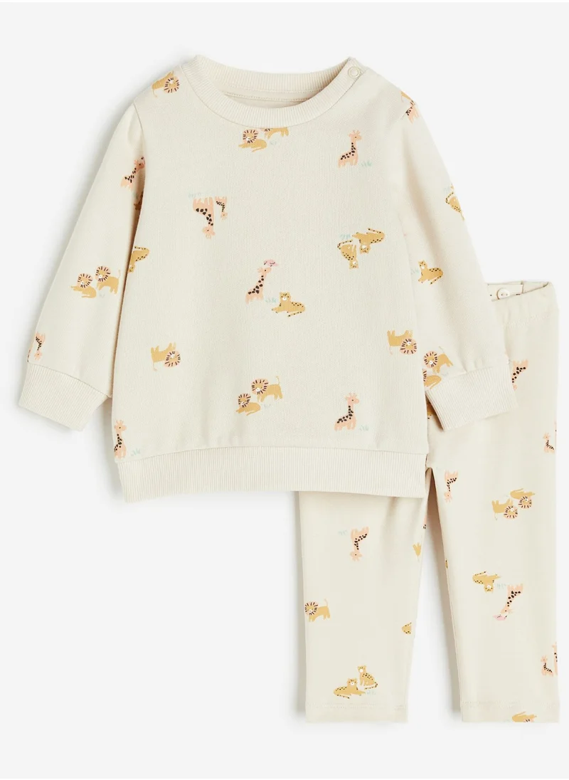 H&M Infant Aop Sweatshirt & Sweatpants Set