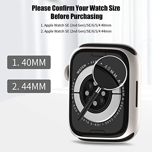 Commuter 3 Pack Case with Tempered Glass Screen Protector for Apple Watch SE(3nd) 2025 SE 2/1 Series 6/5/4 40mm, Hard PC Ultra-Thin Cover for iwatch SE 3/SE 2/SE/6/5/4 40mm, Black/Clear/Starlight - Image 2