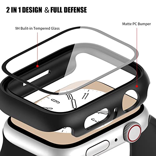 Commuter 3 Pack Case with Tempered Glass Screen Protector for Apple Watch SE(3nd) 2025 SE 2/1 Series 6/5/4 40mm, Hard PC Ultra-Thin Cover for iwatch SE 3/SE 2/SE/6/5/4 40mm, Black/Clear/Starlight - Image 3