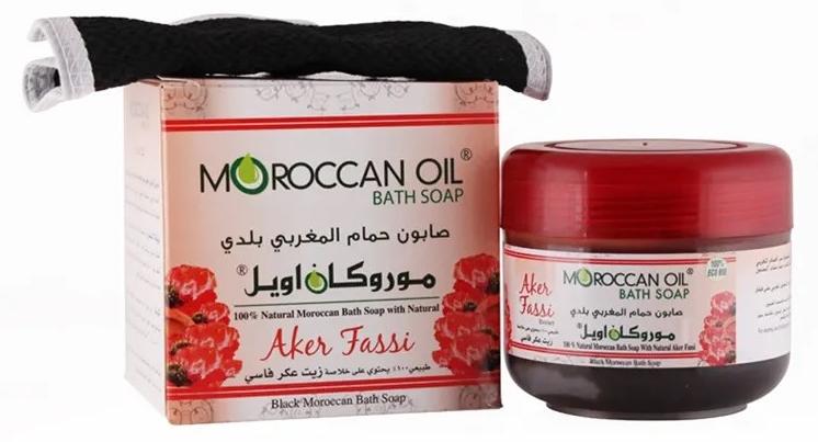 موروكان أويل الزيت المغربي – صابون حمام مغربي طبيعي مع العكر الفاسي – مغذي ومرطب لجميع أنواع البشرة – تنظيف عميق وفوائد مضادة للشيخوخة – 250 مل - Image 1
