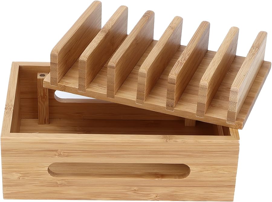 Generic Wooden Charging Station Organizer Portable Phone Tablet Laptop ...