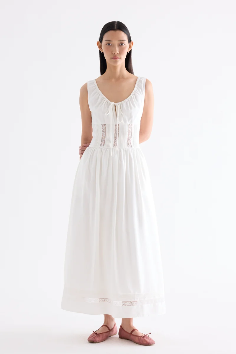 The Editor's Market  Gabrielle Lace Panel Dress for Women | Best Price UAE