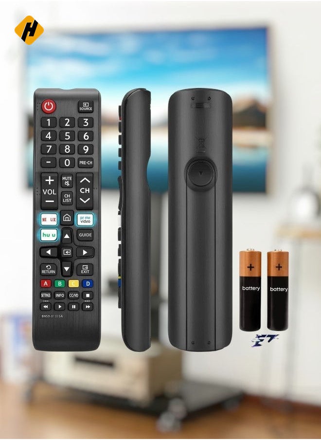 HuHa - N59-01315A Replacement Remote Control for Samsung Smart TV All Samsung LED QLED LCD Series 6/7/8/9 4K UHD HDTV HDR Smart Curved Flat TV with Netflix Prime Video Hulu Button with battery - Image 1