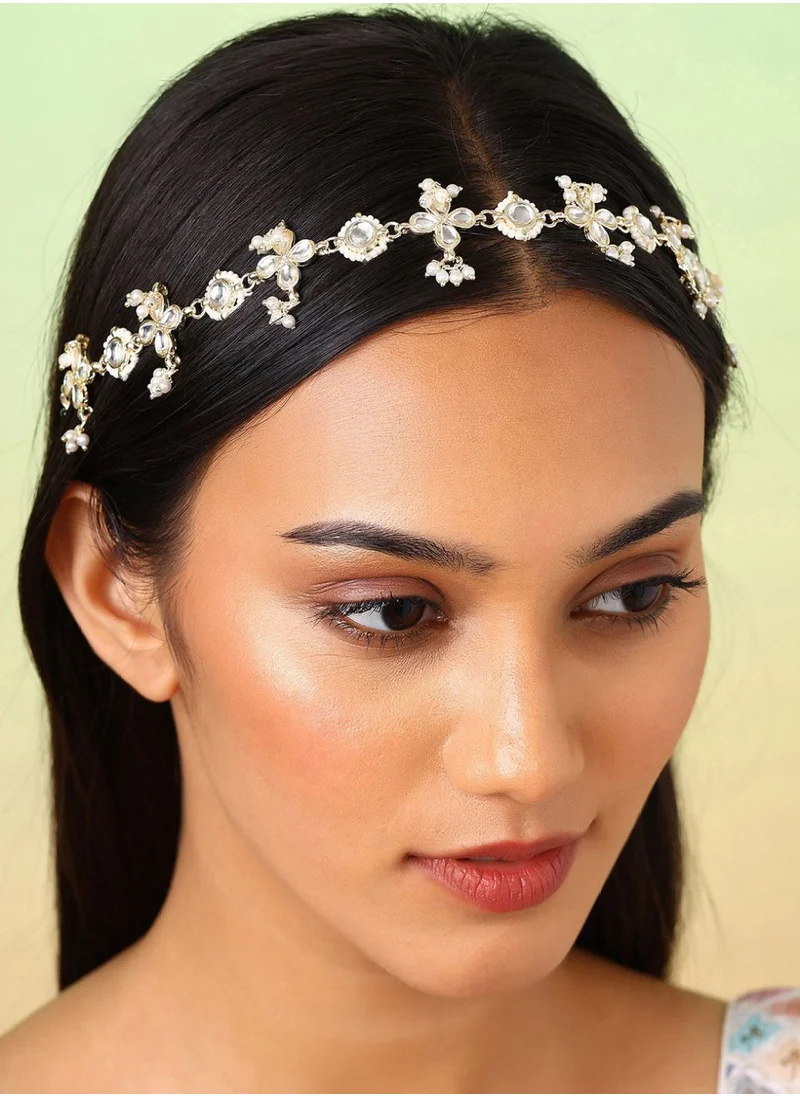 برياسي Women Artificial Stones and Beads Studded Matha Patti Head Jewellery