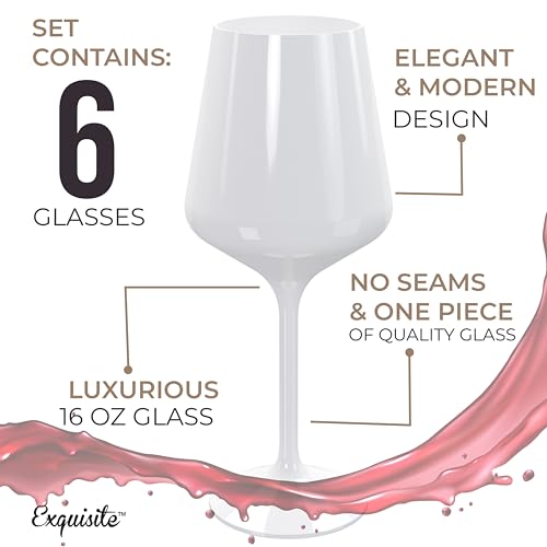 Exquisite 6 Disposable 16 Oz Plastic Drinking Glasses White Wine Glasses with Stem for Parties and Events Indoor and Outdoor Use - Image 5