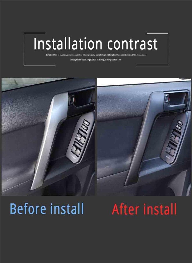 CHEAYAR Car Inner Door Handle Frame Cover Trim Fit for Toyota Land Cruiser Prado FJ150 LC150 150 2010-2018 ABS Inner Door Handle Cover, Car Interior Door Handle Protection Trim Cover, 4 PCS (Matt black) - Image 2