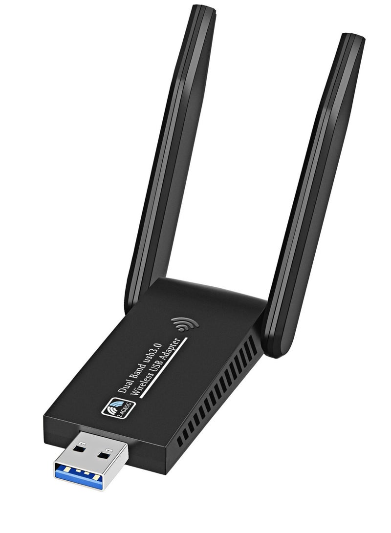 محول USB لاسلكي صغير 1300 ميجابت في الثانية أسود - Image 1