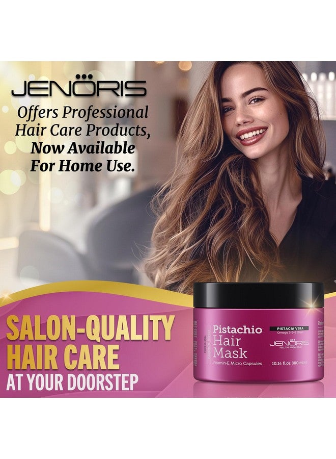 Jenoris Pistachio Hair Mask for Dry Damaged Hair - Deep Conditioning Hair Mask Treatment with Pistachio Oil & Vitamin E, For Color-Treated Hair, For Hair Repair, Paraben & Salt Free, 8.4 Fl Oz - Image 3