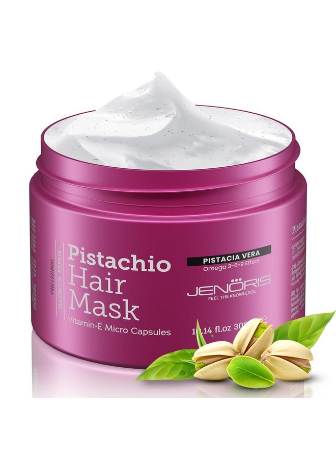 Jenoris Pistachio Hair Mask for Dry Damaged Hair - Deep Conditioning Hair Mask Treatment with Pistachio Oil & Vitamin E, For Color-Treated Hair, For Hair Repair, Paraben & Salt Free, 8.4 Fl Oz - Image 1