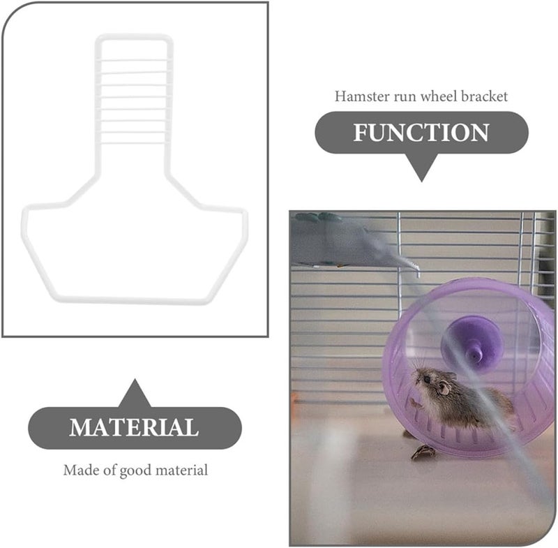 Alasum 2Pcs Hamster Wheel Iron Brackets Running Wheel Support Stand White Metal Holder for Small Animal Exercise Cage Accessories - Image 5