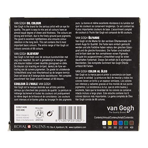 Van Gogh Oil Color Paint, 6x20ml Tubes, Starter Set - Image 2