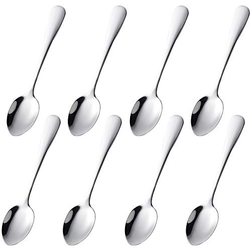 CAMDEA dcieiosul Dessert Small Teaspoons, 4.9 Inches Stainless Steel Mini Espresso Coffee Spoons, Specialty Demitasse Tiny Stirring Spoon Set of 8 - Image 1