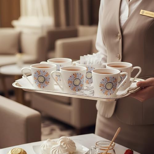 UPC U.P.C. Ceramic Tea Cups Set of 6| Microwave & Dishwasher Safe Cup Set of 6 for Tea & Coffee | Premium Coffee Mugs Set of 6 | Stylish Cups & Mugs for Home & Office with Bone-Ash Free-150ml. - Image 5