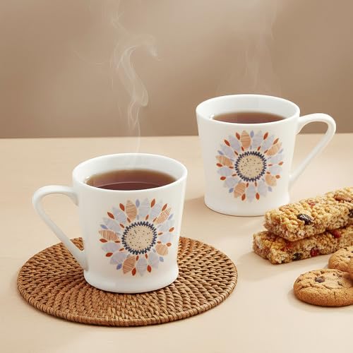 UPC U.P.C. Ceramic Tea Cups Set of 6| Microwave & Dishwasher Safe Cup Set of 6 for Tea & Coffee | Premium Coffee Mugs Set of 6 | Stylish Cups & Mugs for Home & Office with Bone-Ash Free-150ml. - Image 2