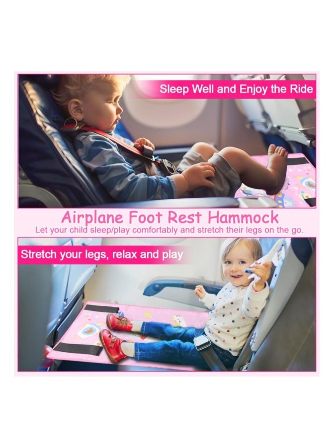 Toddler Airplane Bed, Kids Airplane Seat Extender Travel Bed, Airplane Seat Extender for Kids, Kids Airplane Travel Essentials, Baby Portable Plane Bed Foot Rest for Flights (Pink) - Image 4