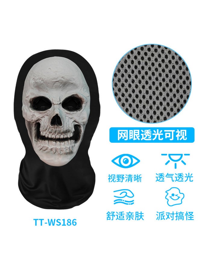 Scream Horror Funny Headgear Mesh Breathable Skull Ghost Face Mask Halloween Party Parody Mask