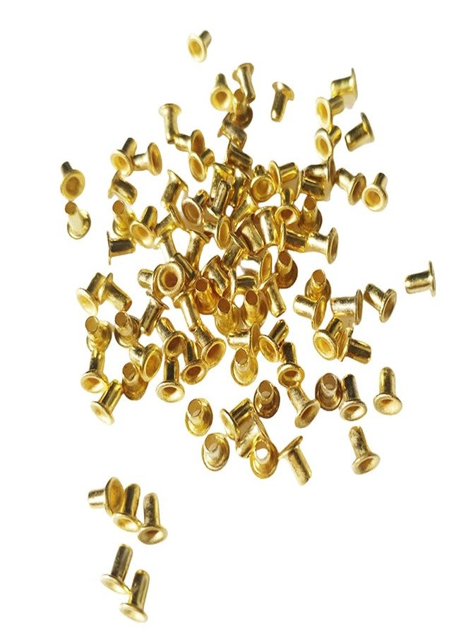 VASANA 100Pcs 1.5mm Round Copper Mini Eyelets Tiny Grommets Hole Self Backing Eyelet Craft Supply for BJD Clothes Shoes DIY Making (Gold) - Image 1