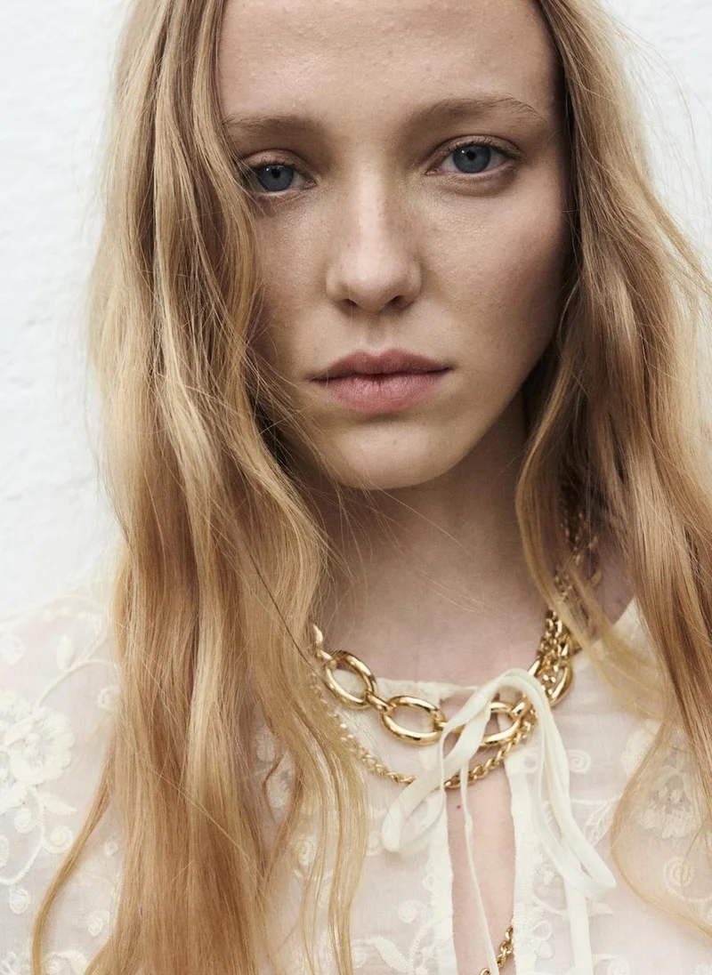 MANGO Embroidered lyocell blouse