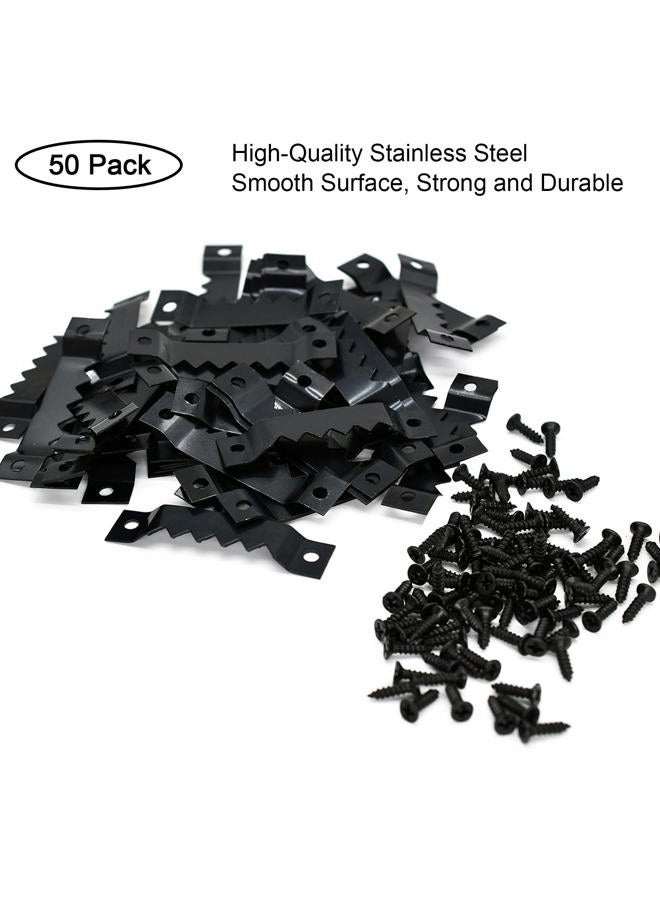 Suprom Heavy Duty Sawtooth Hangers for 50 lbs Photo Hangers 50 Pack Heavy Duty Hangers with Screws Canvas Picture Hanging Solutions Clock Frames Artwork - Image 3