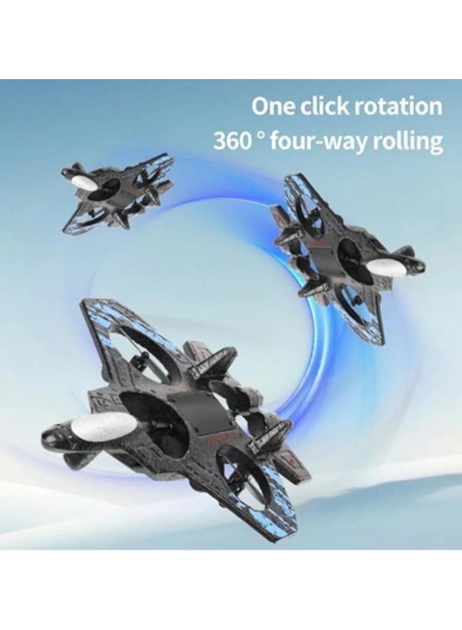 2.4GHz Remote Control Airplane – Foam Jet Fighter with LED Lights, 3 Speed Modes, 2 Batteries, 4 Extra Propellers for Kids & Beginner Pilots - Image 2