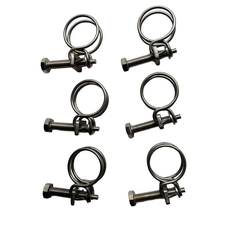 Industrial Grade Double Steel Wire Hose Clamps 6 Pack Size 36 40 Premium Quality Double Locking Mechanism Prevents Slipping 360 Degree Even Clamping Leak Free Seal High Pressure Resistant Anti Corrosion Household - Image 1