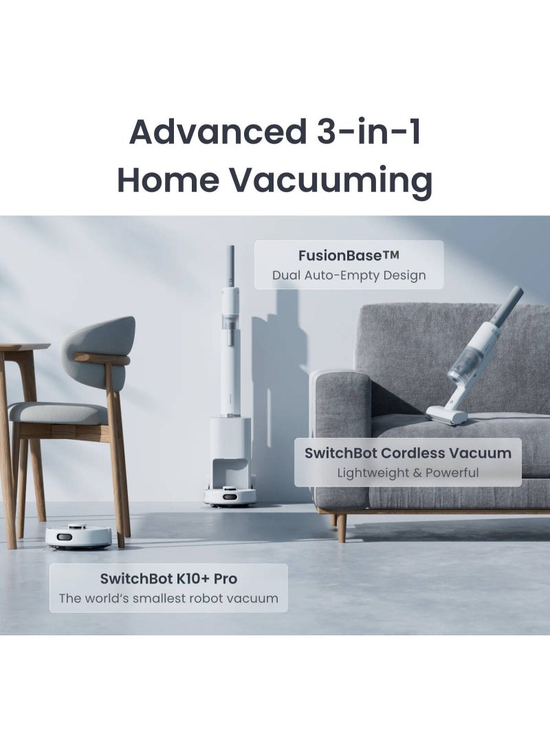 SwitchBot K10+ Pro Combo Vacuum, Dual Dust Collection System, Dual-Machine Dust Cleaning, Dual Anti-Tangle, Dual Waste Storage - Image 4